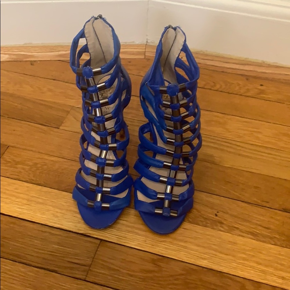 Vince Camuto blue caged heel